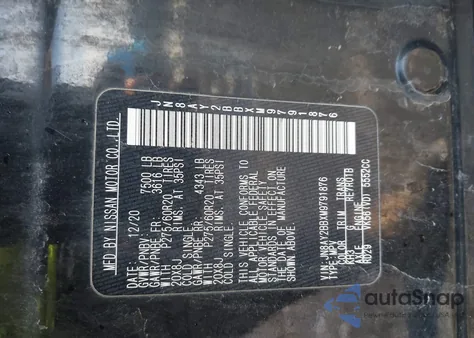 2021 Nissan Armada Sl 4Wd from USA, damaged, VIN JN8AY2BBXM9791876